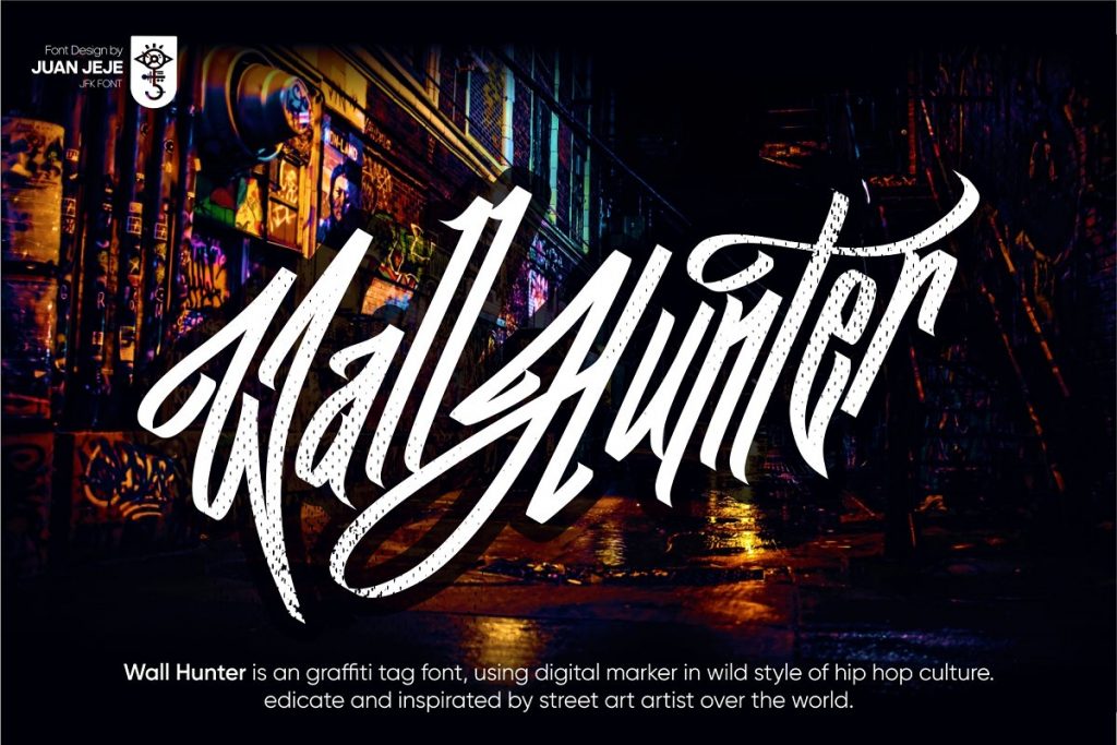 Wall Hunters Graffiti Tag Font Free Download 2 - Post