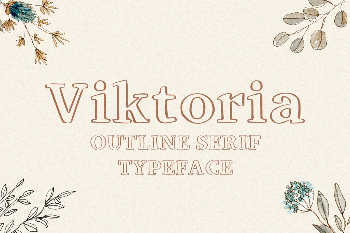 Viktoria Outline Serif Typeface Font